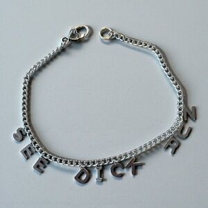 “See Dick Run” stainless steel charm necklace/choker 14.5”